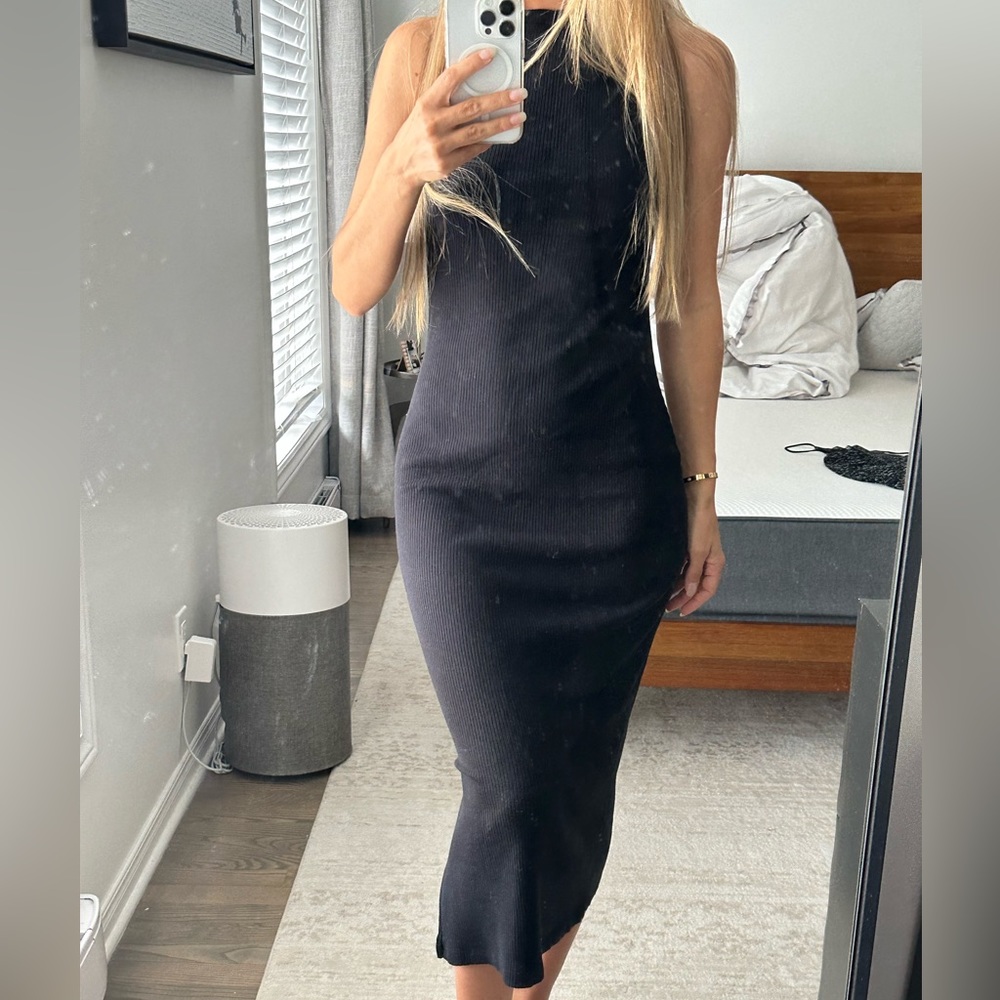 Black midi dress